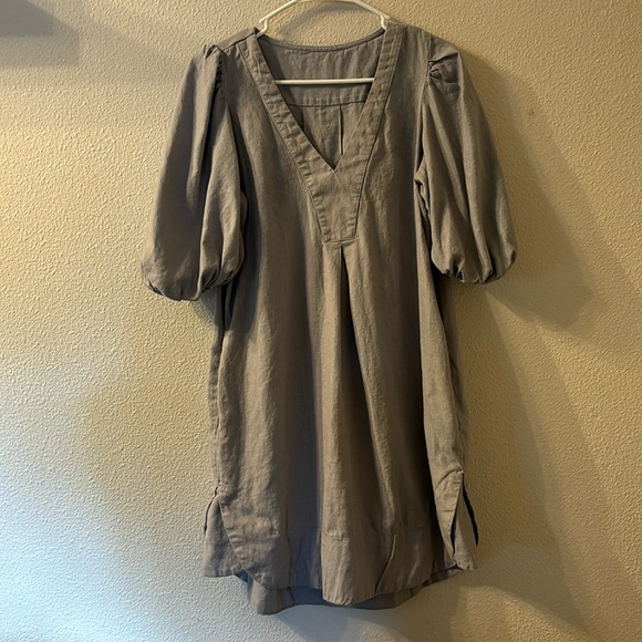 Rachel Zoe vneck puffer sleeve dress with pockets fits like a small - Picture 1 of 7